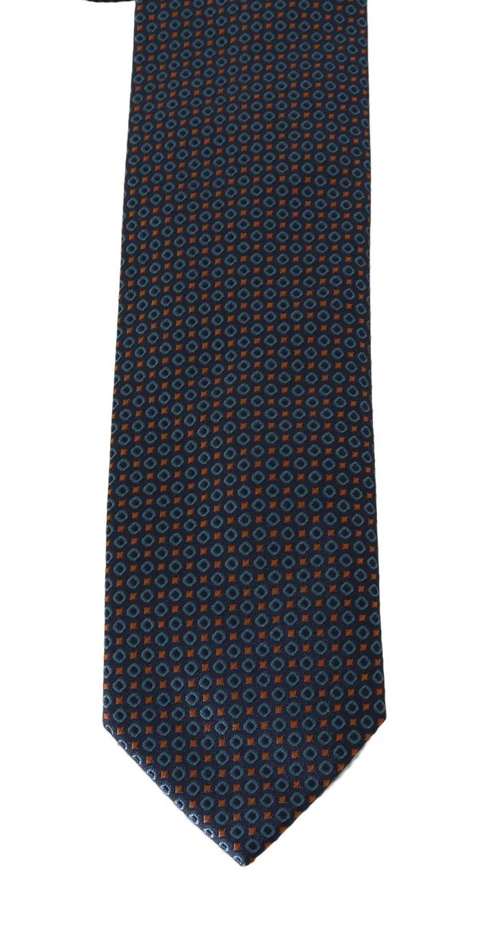 Blue Silk Pattern Classic Tie