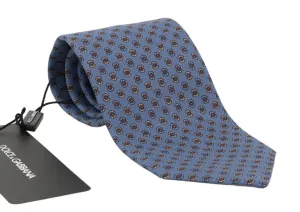 Blue Silk Pattern Tie