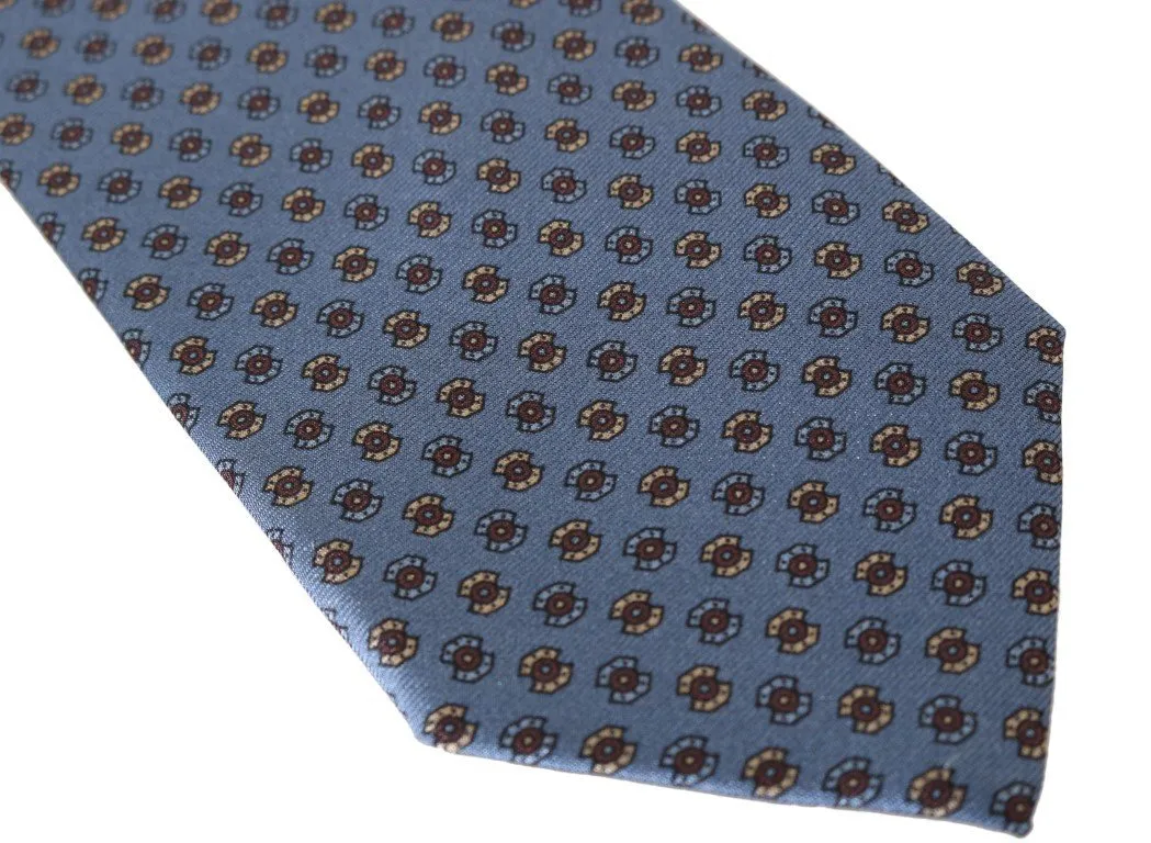 Blue Silk Pattern Tie