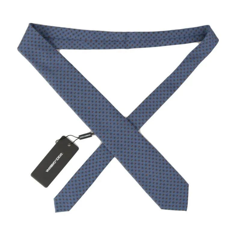 Blue Silk Pattern Tie