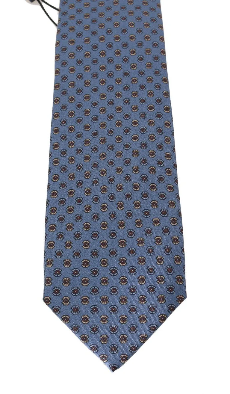 Blue Silk Pattern Tie
