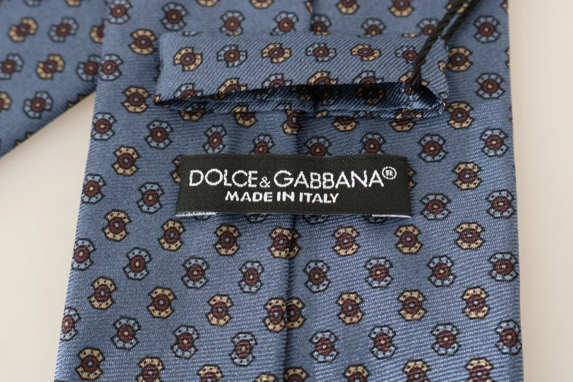 Blue Silk Pattern Tie