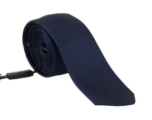 Blue Silk Solid Slim Tie