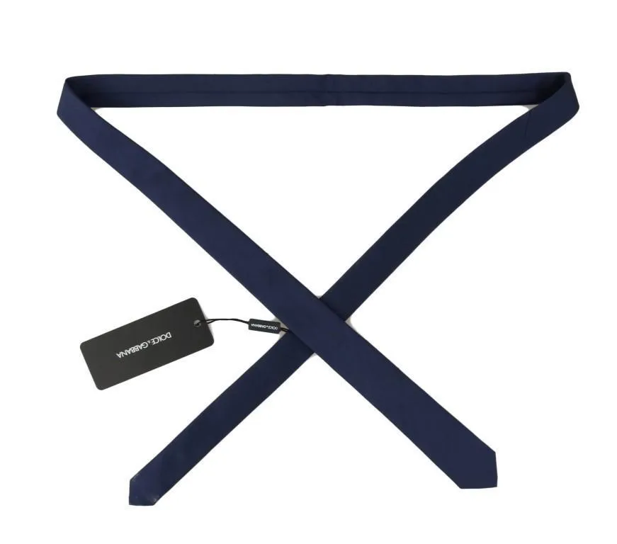 Blue Silk Solid Slim Tie