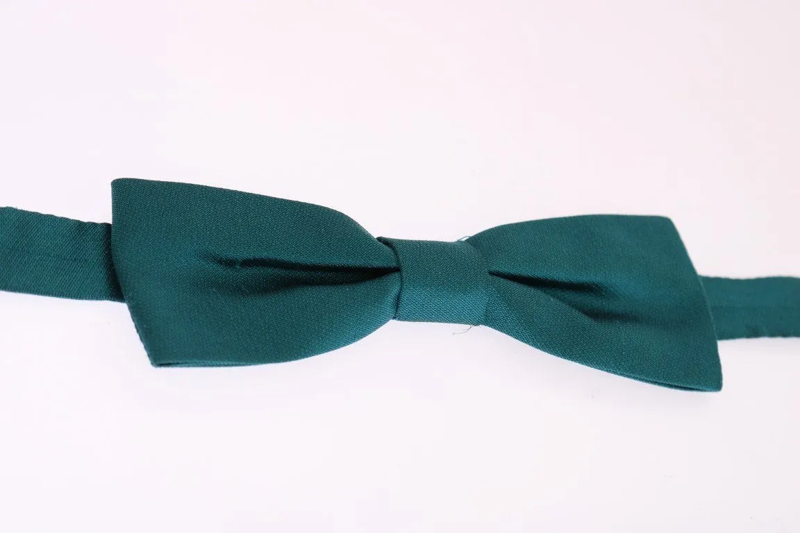 Blue Solid Silk Bowtie