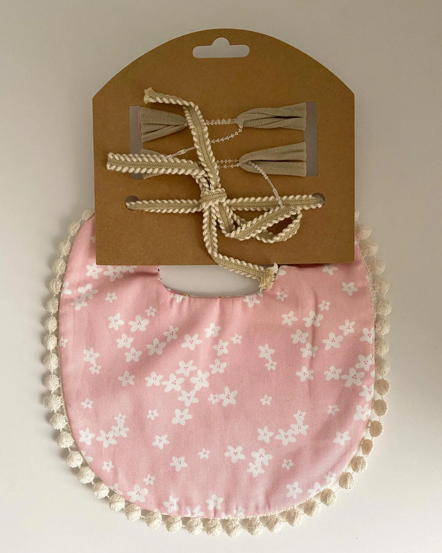 Boho Floral Bow and Bib Set