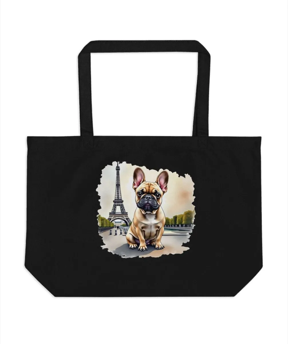 Bonjour French Bulldog Parisian Tote Bags