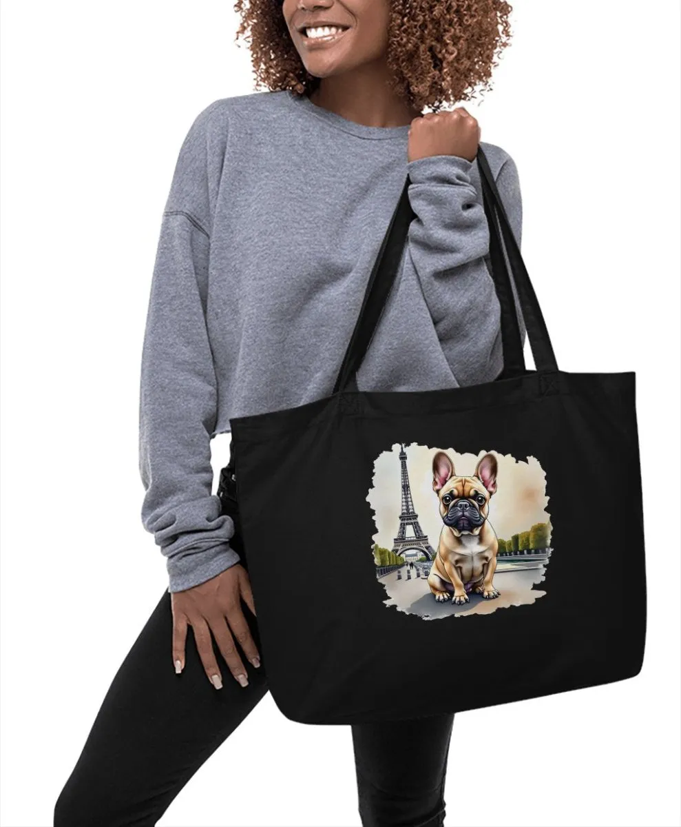 Bonjour French Bulldog Parisian Tote Bags