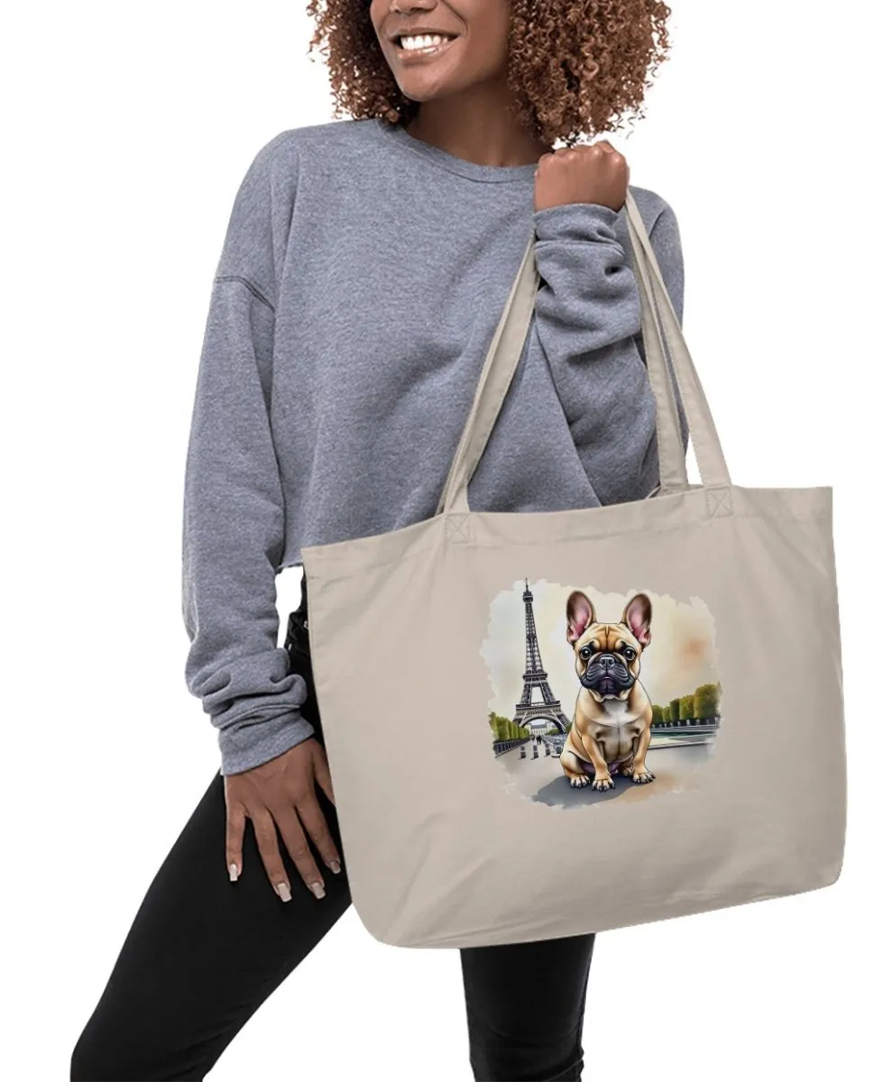 Bonjour French Bulldog Parisian Tote Bags