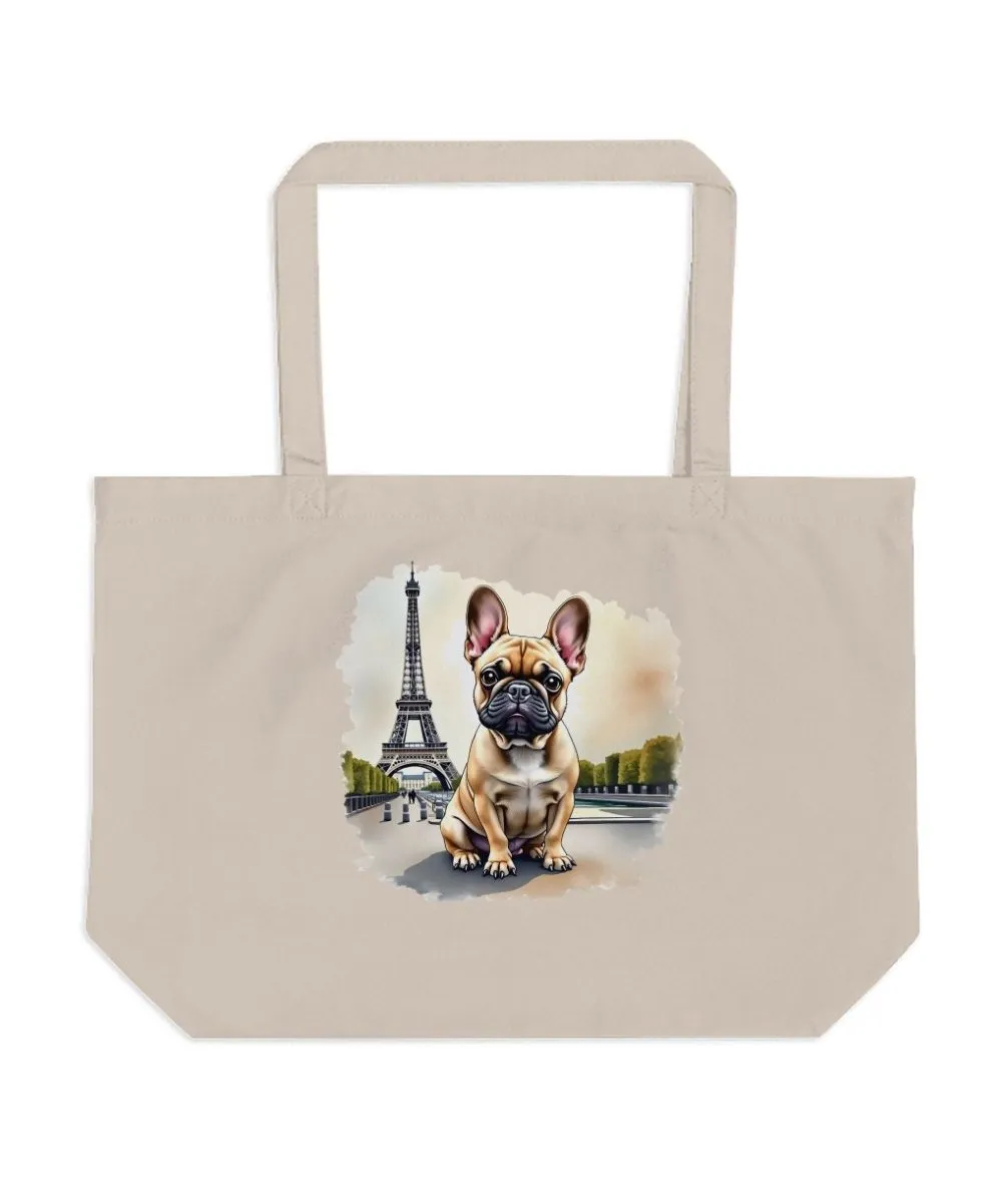 Bonjour French Bulldog Parisian Tote Bags