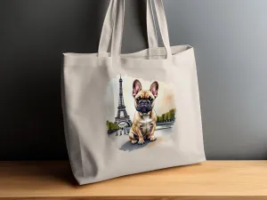 Bonjour French Bulldog Parisian Tote Bags
