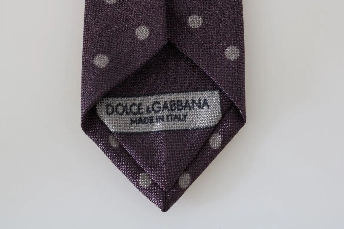 Bordeaux Silk Polka Dot Slim Tie