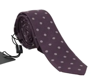Bordeaux Silk Polka Dot Slim Tie