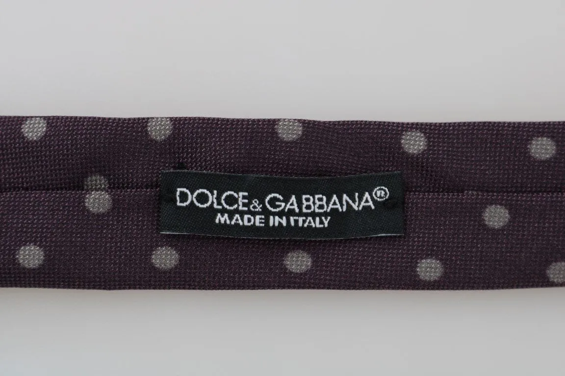 Bordeaux Silk Polka Dot Slim Tie