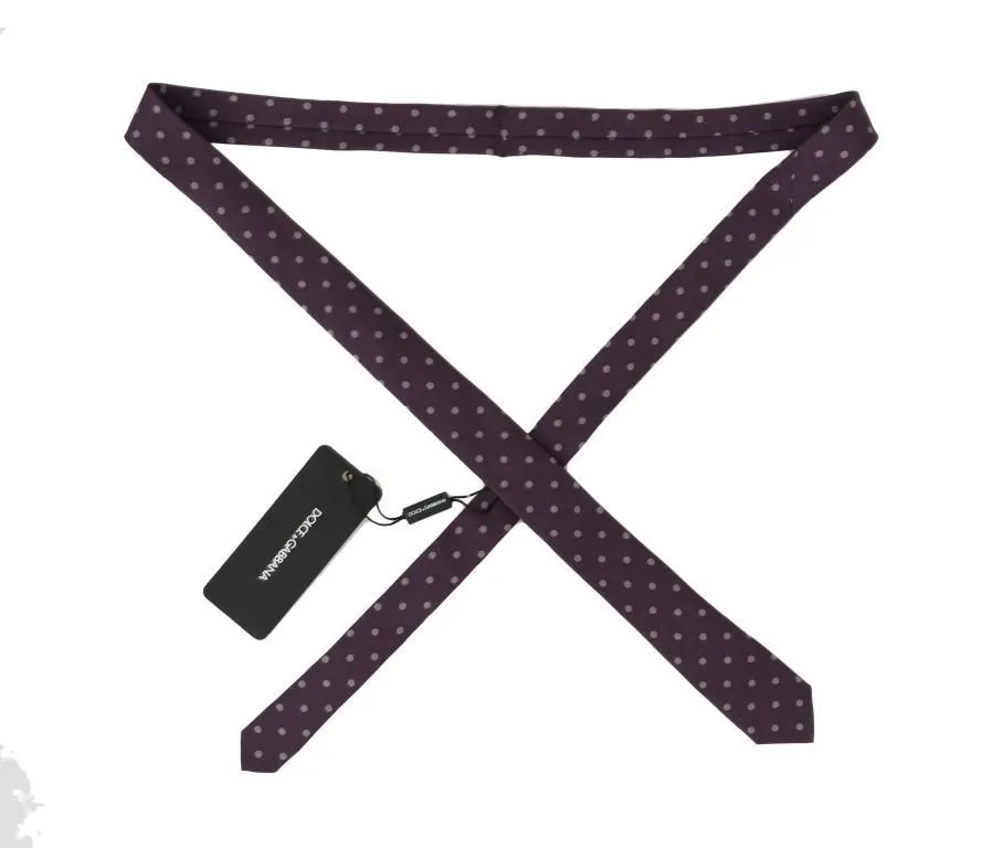 Bordeaux Silk Polka Dot Slim Tie
