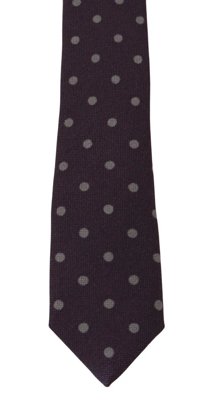 Bordeaux Silk Polka Dot Slim Tie