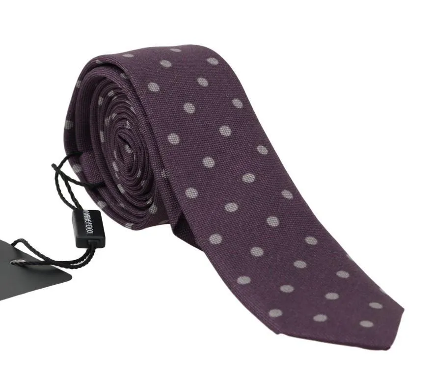 Bordeaux Silk Polka Dot Slim Tie