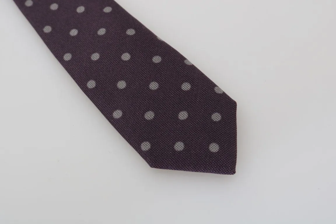 Bordeaux Silk Polka Dot Slim Tie