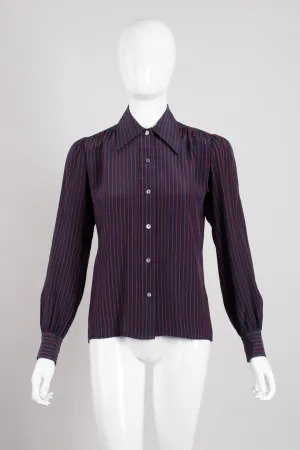 Braid Striped Silk Shirt