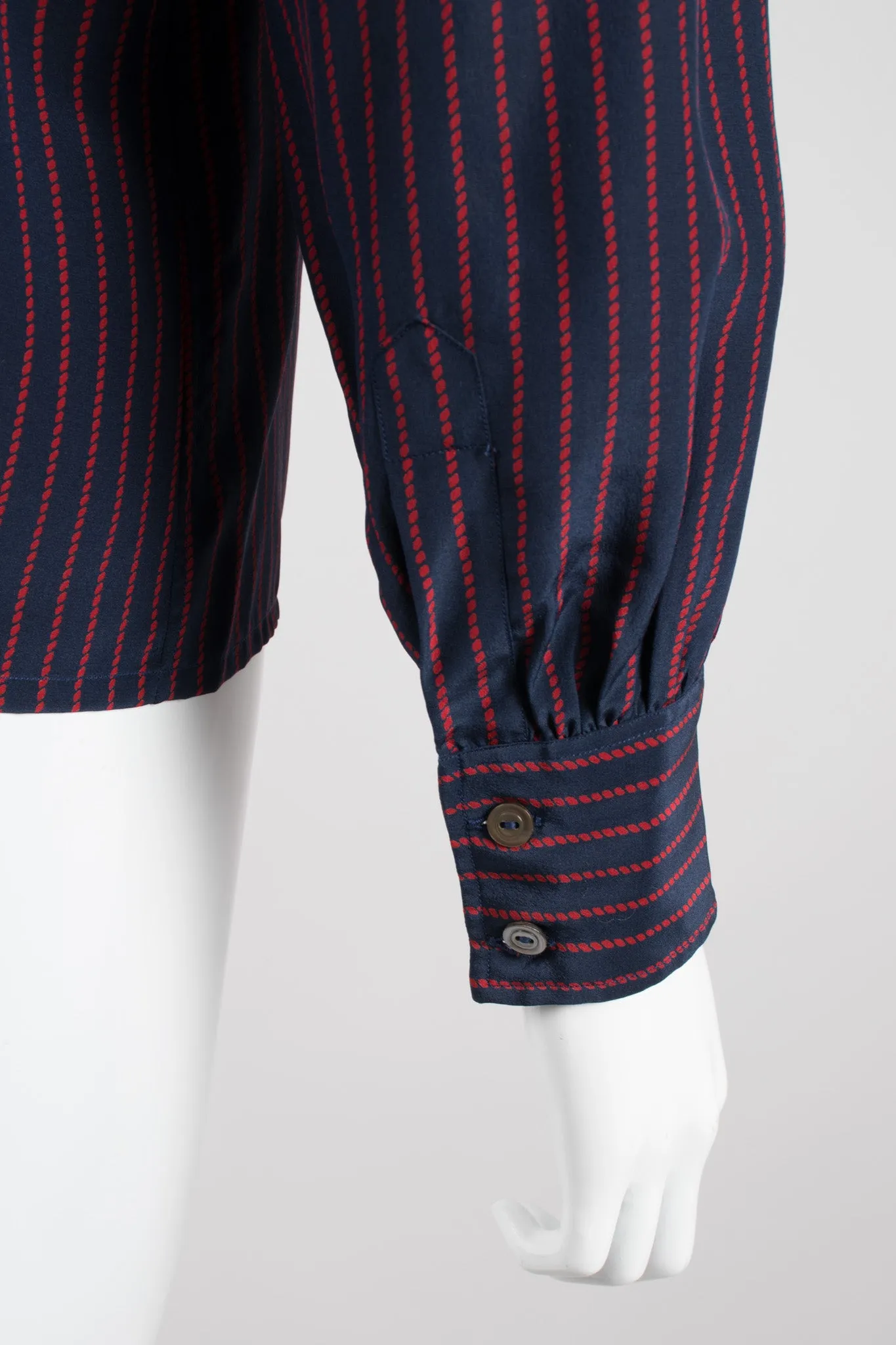 Braid Striped Silk Shirt