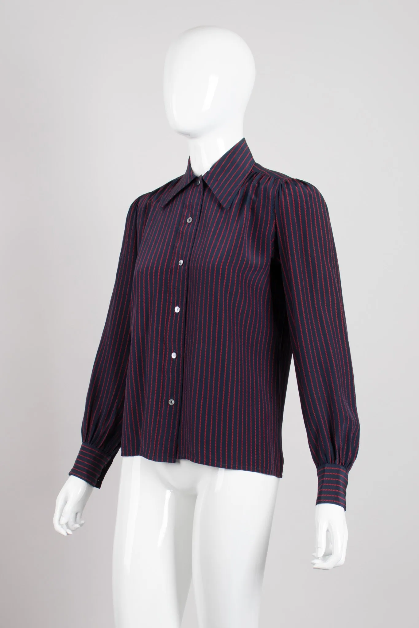Braid Striped Silk Shirt