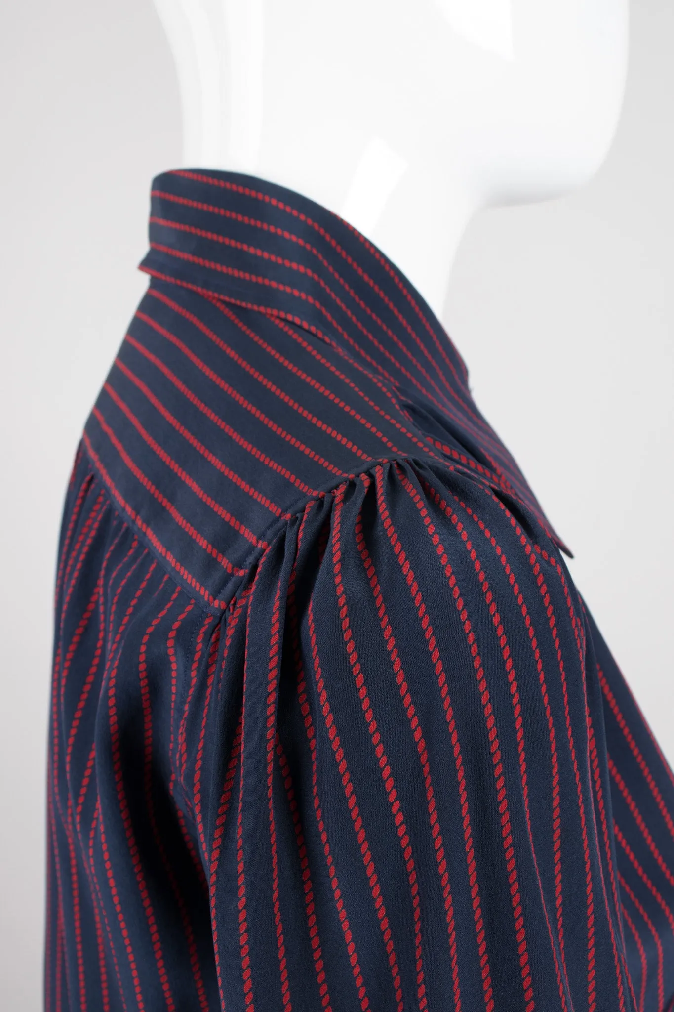 Braid Striped Silk Shirt