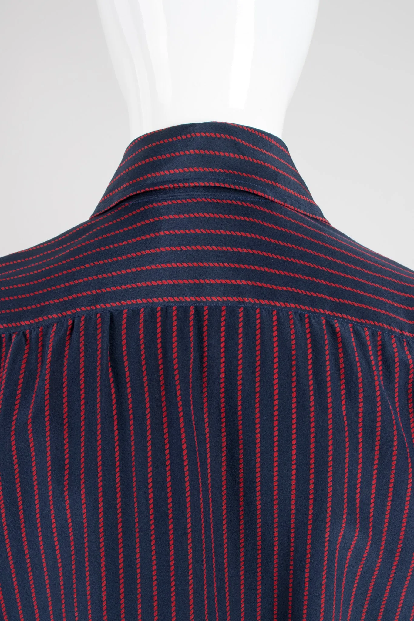 Braid Striped Silk Shirt