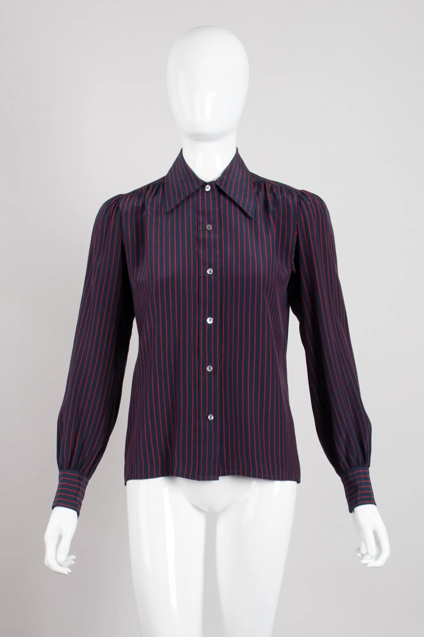 Braid Striped Silk Shirt