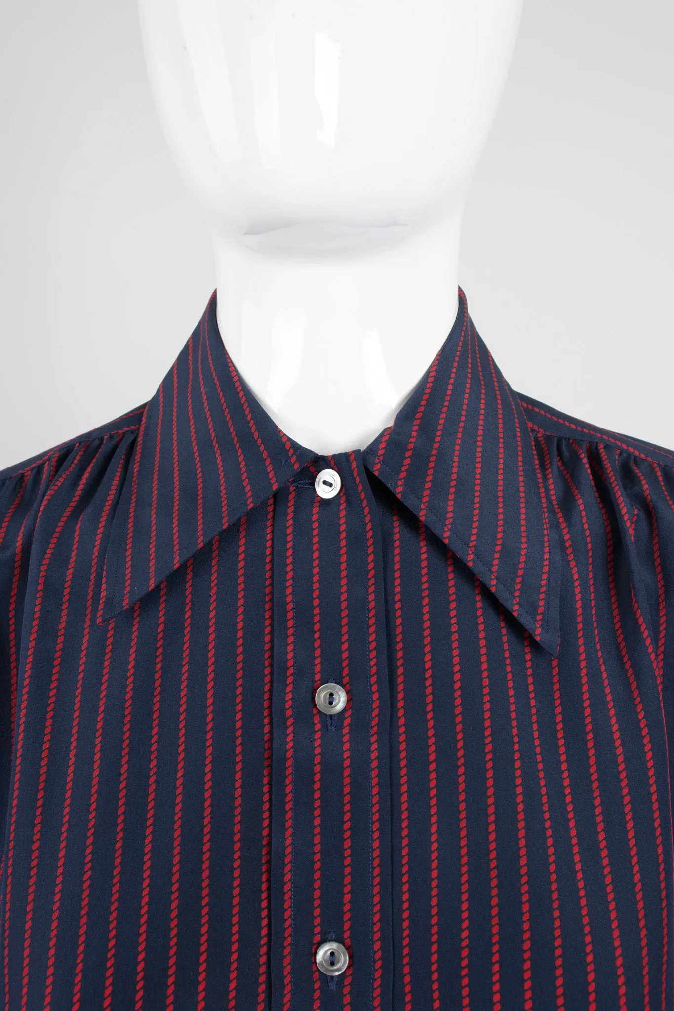 Braid Striped Silk Shirt