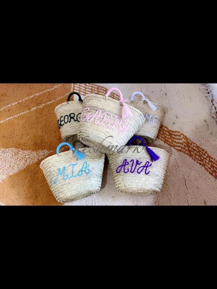 bridal shower bags , custom beach bag , party , straw tote , embroidered bags , WEDDING , GUEST GIFT , customized straw bag