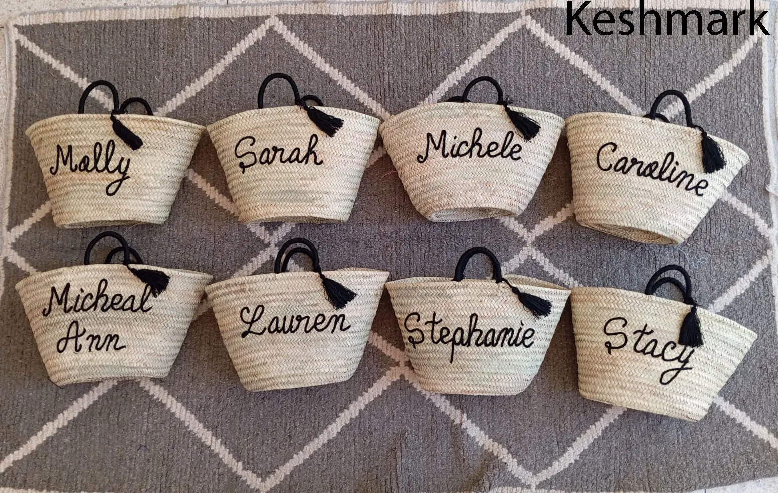 bridal shower bags , custom beach bag , party , straw tote , embroidered bags , WEDDING , GUEST GIFT , customized straw bag