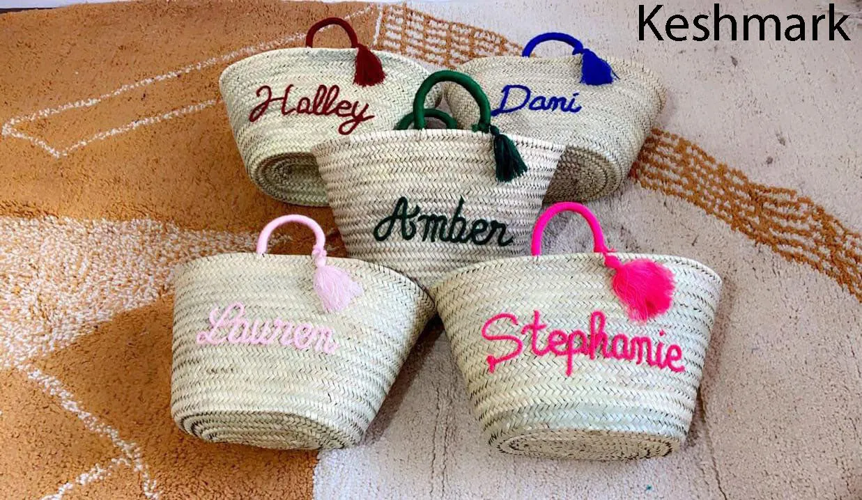 bridal shower bags , custom beach bag , party , straw tote , embroidered bags , WEDDING , GUEST GIFT , customized straw bag