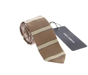 Brown Silk Pattern Slim Neck Tie