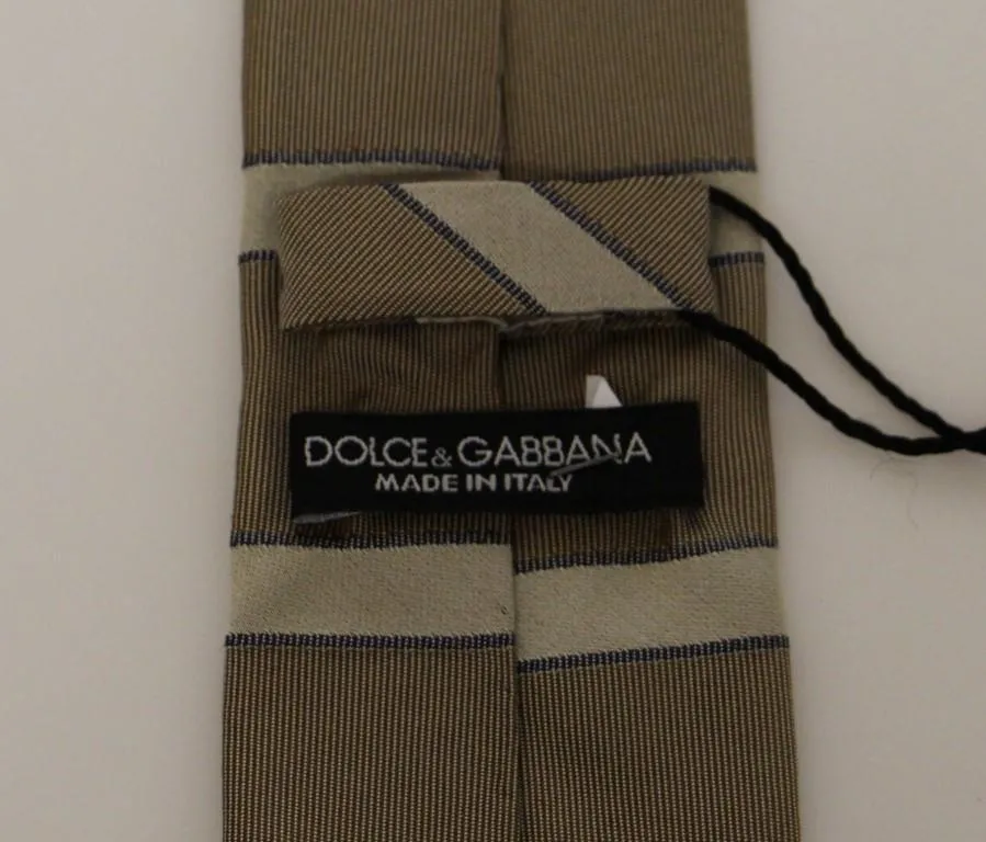 Brown Silk Pattern Slim Neck Tie