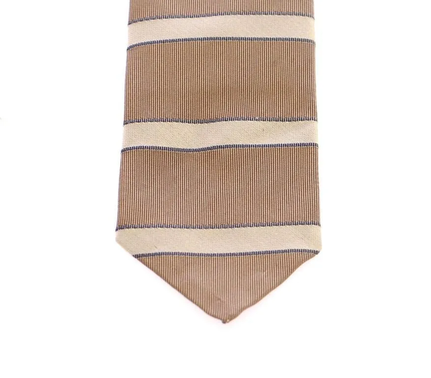 Brown Silk Pattern Slim Neck Tie