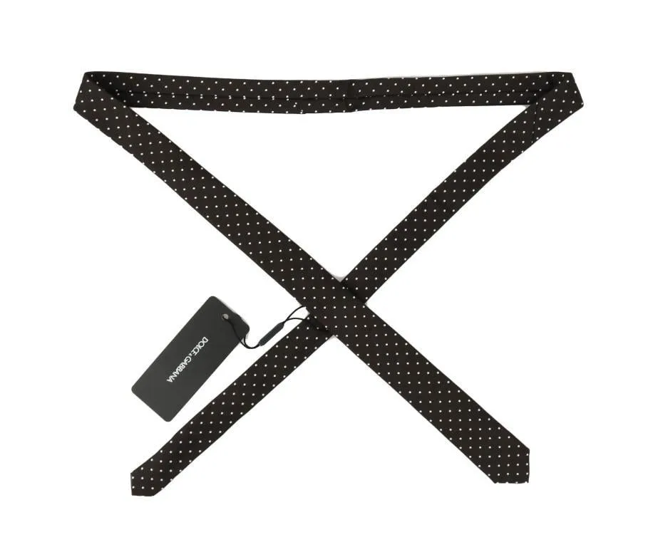 Brown Silk Polka Dot Slim Tie
