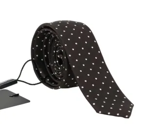 Brown Silk Polka Dot Slim Tie