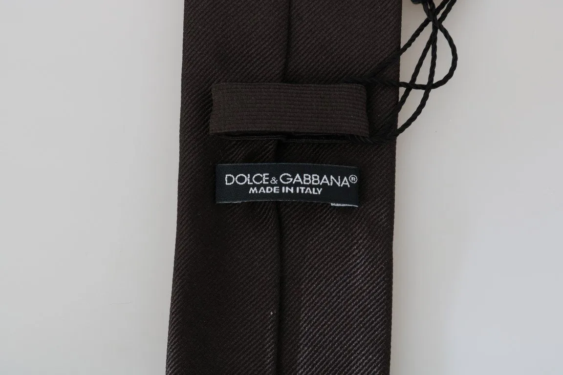 Brown Silk Solid Classic Tie