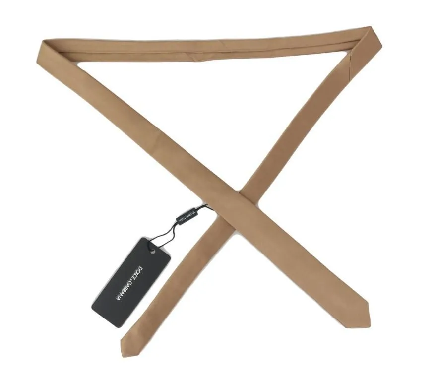 Brown Silk Solid Slim Tie