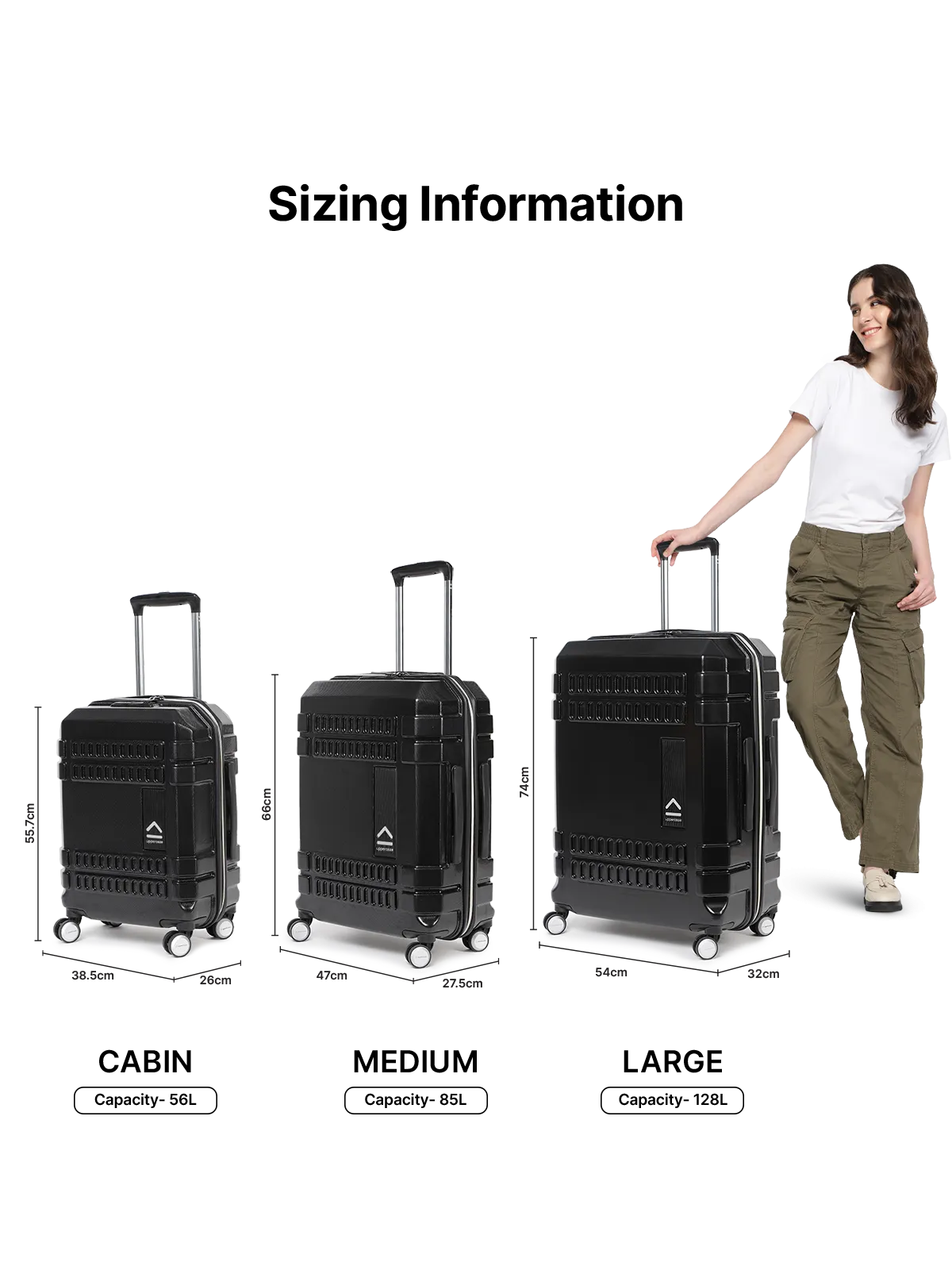 Bullet Black Set of 3 (S M L) Trolley