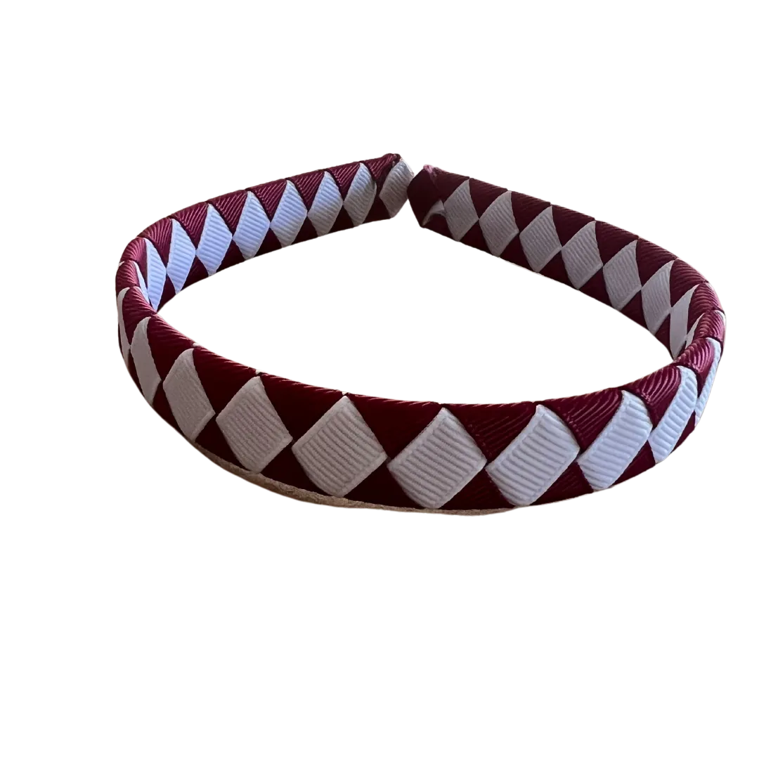 Burgundy & White Hair Accessories