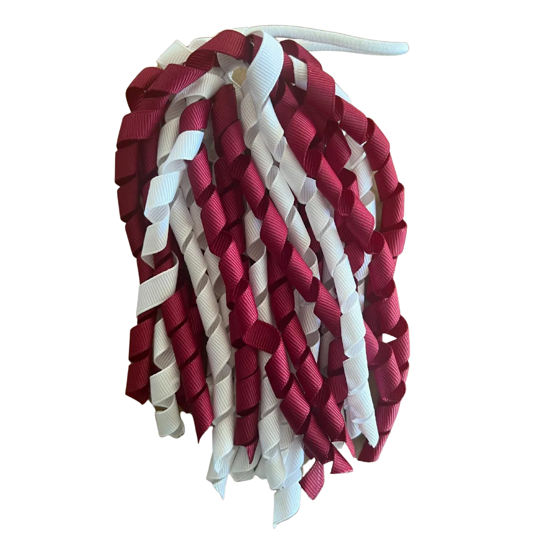 Burgundy & White Hair Accessories
