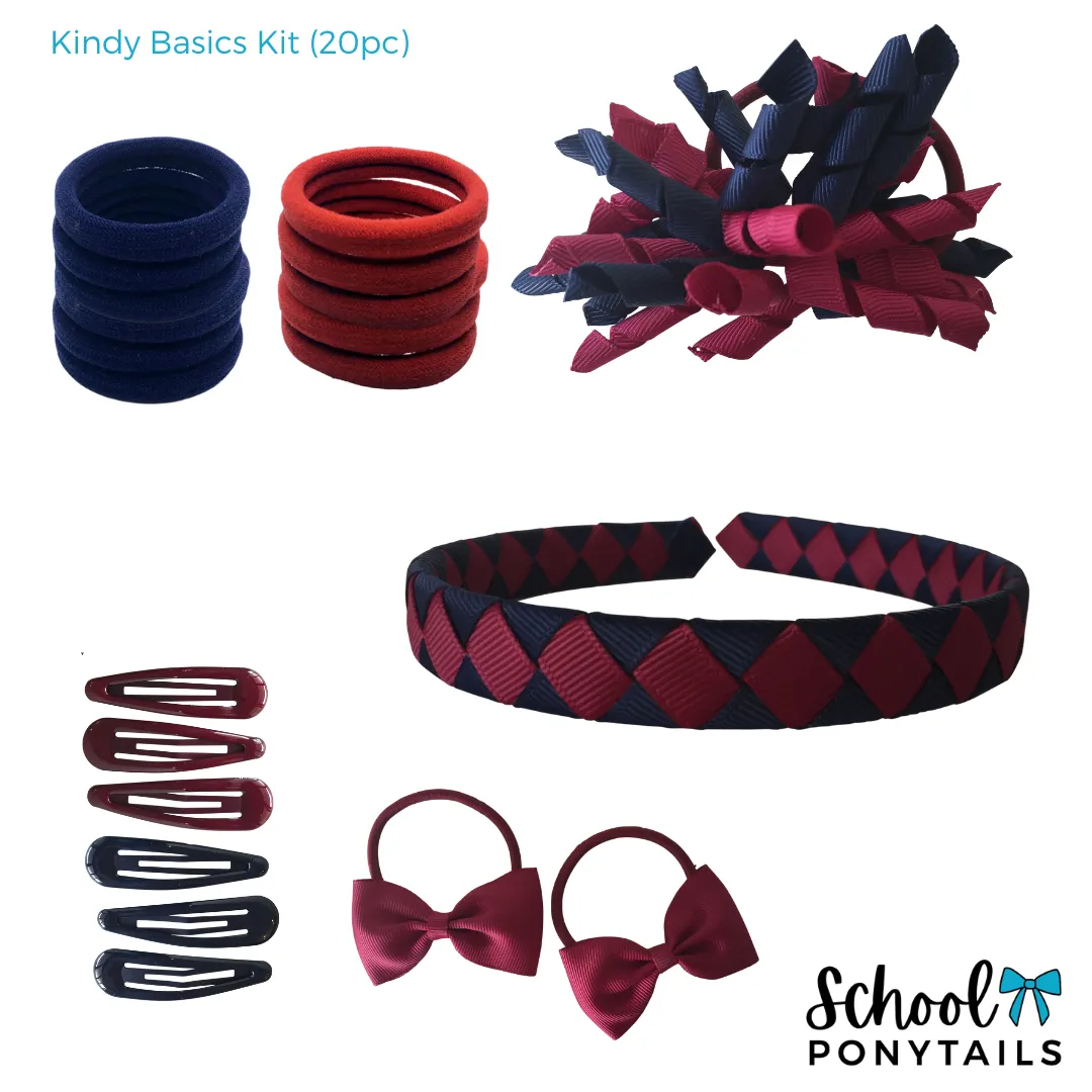 Burgundy & White Hair Accessories