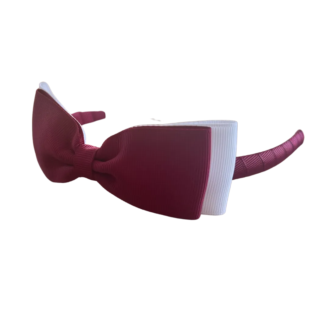 Burgundy & White Hair Accessories