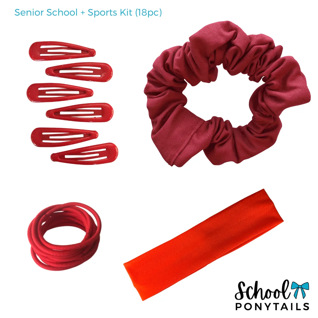 Burgundy & White Hair Accessories