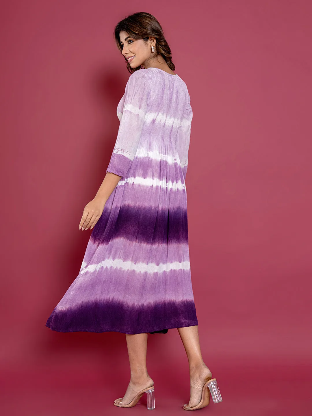 Buy Purple Comfort Fit Rayon Ethnic Dress for Women Online - Zola