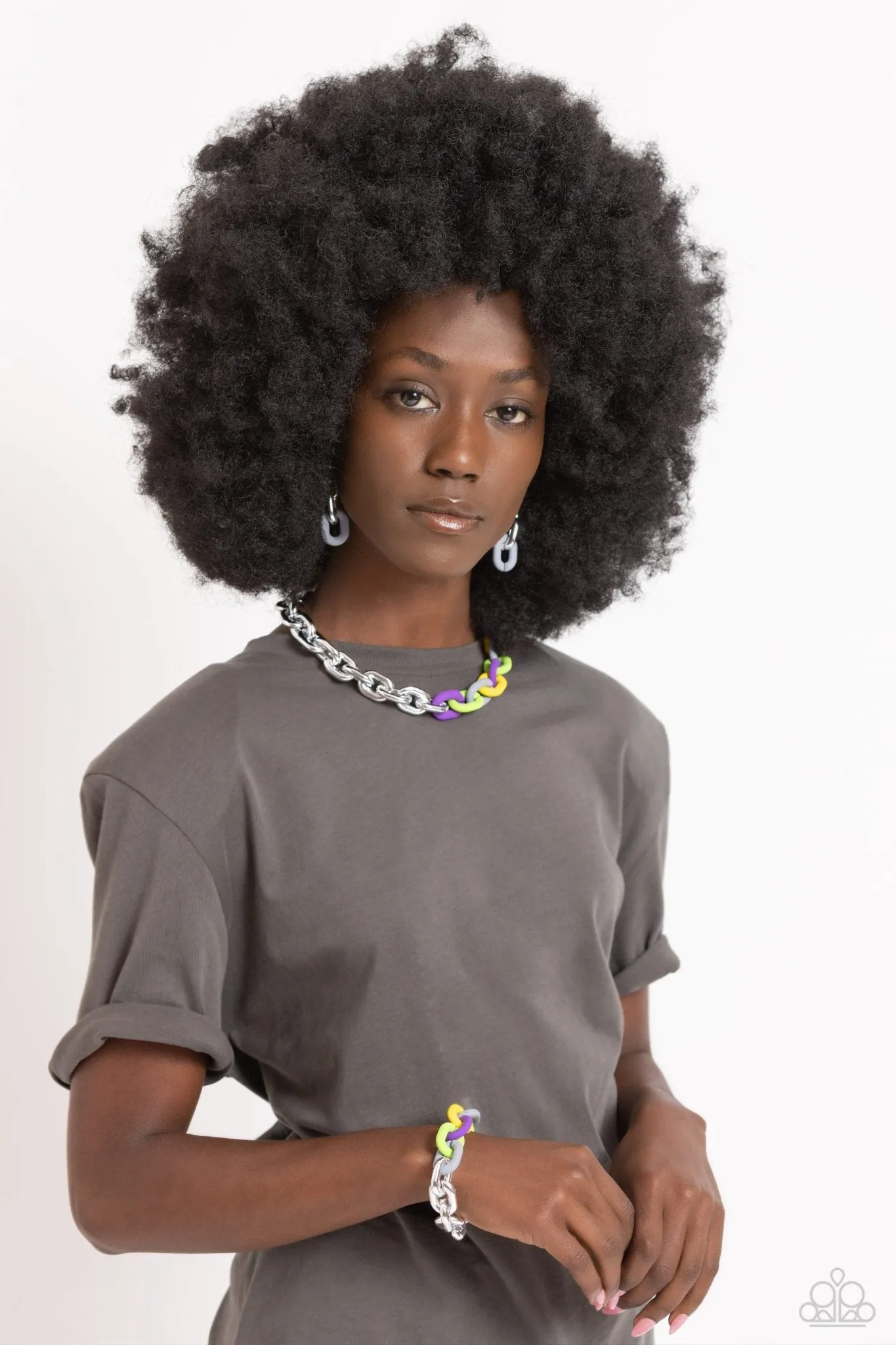 Candid Contrast - Silver Bracelet - Paparazzi Accessories