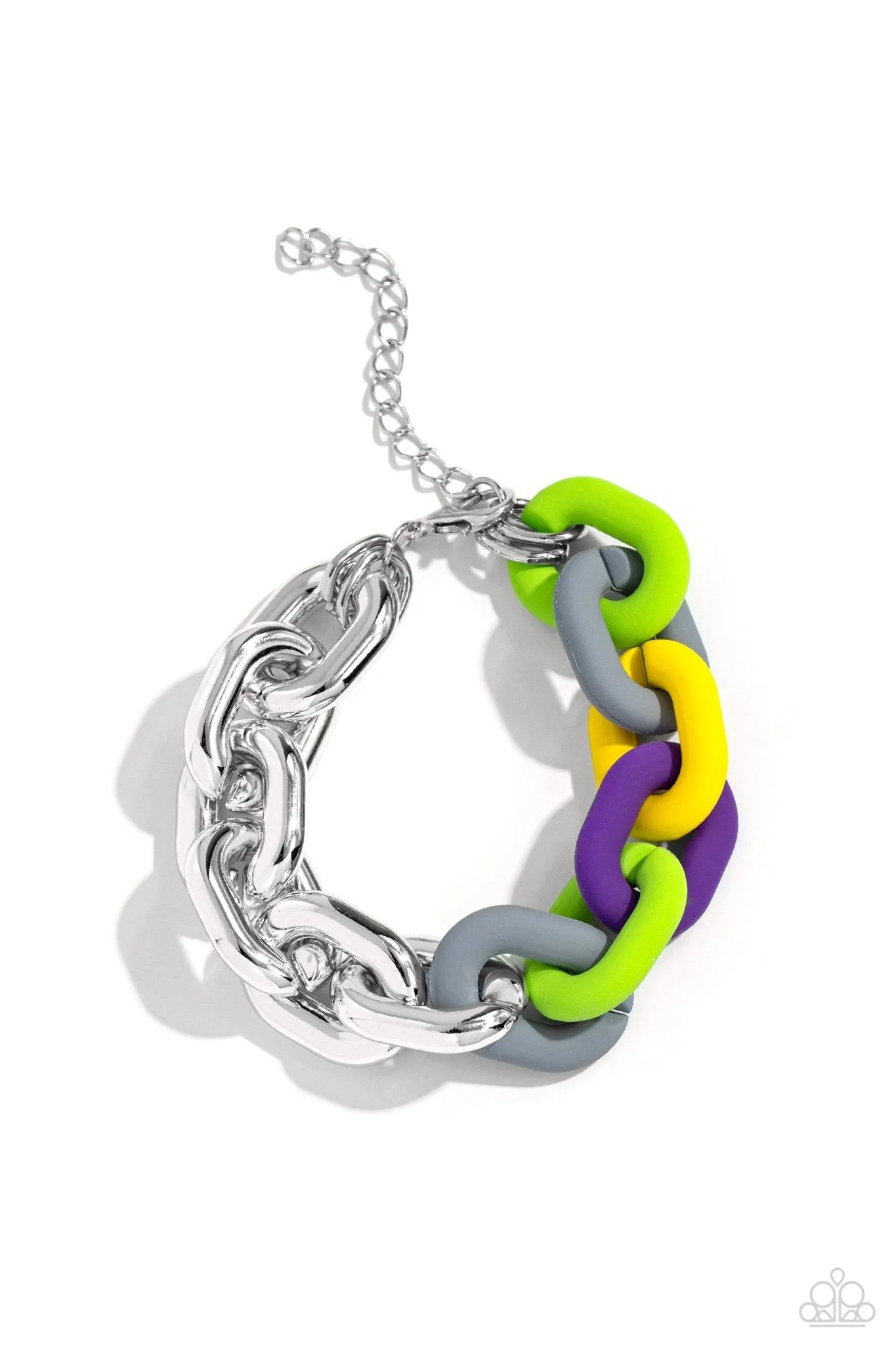Candid Contrast - Silver Bracelet - Paparazzi Accessories