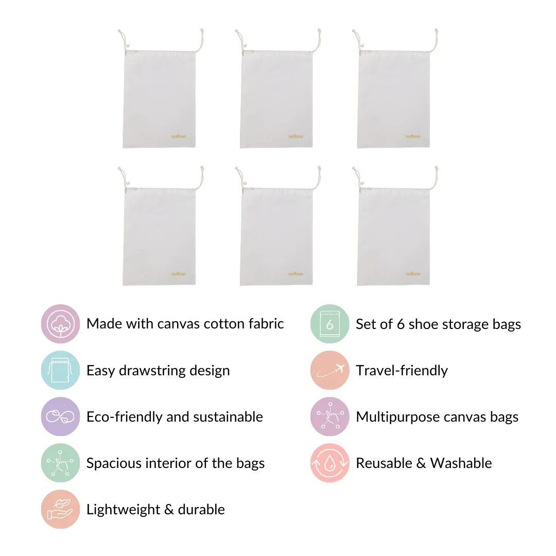 Canvas Shoe Storage Bag Set Of 6