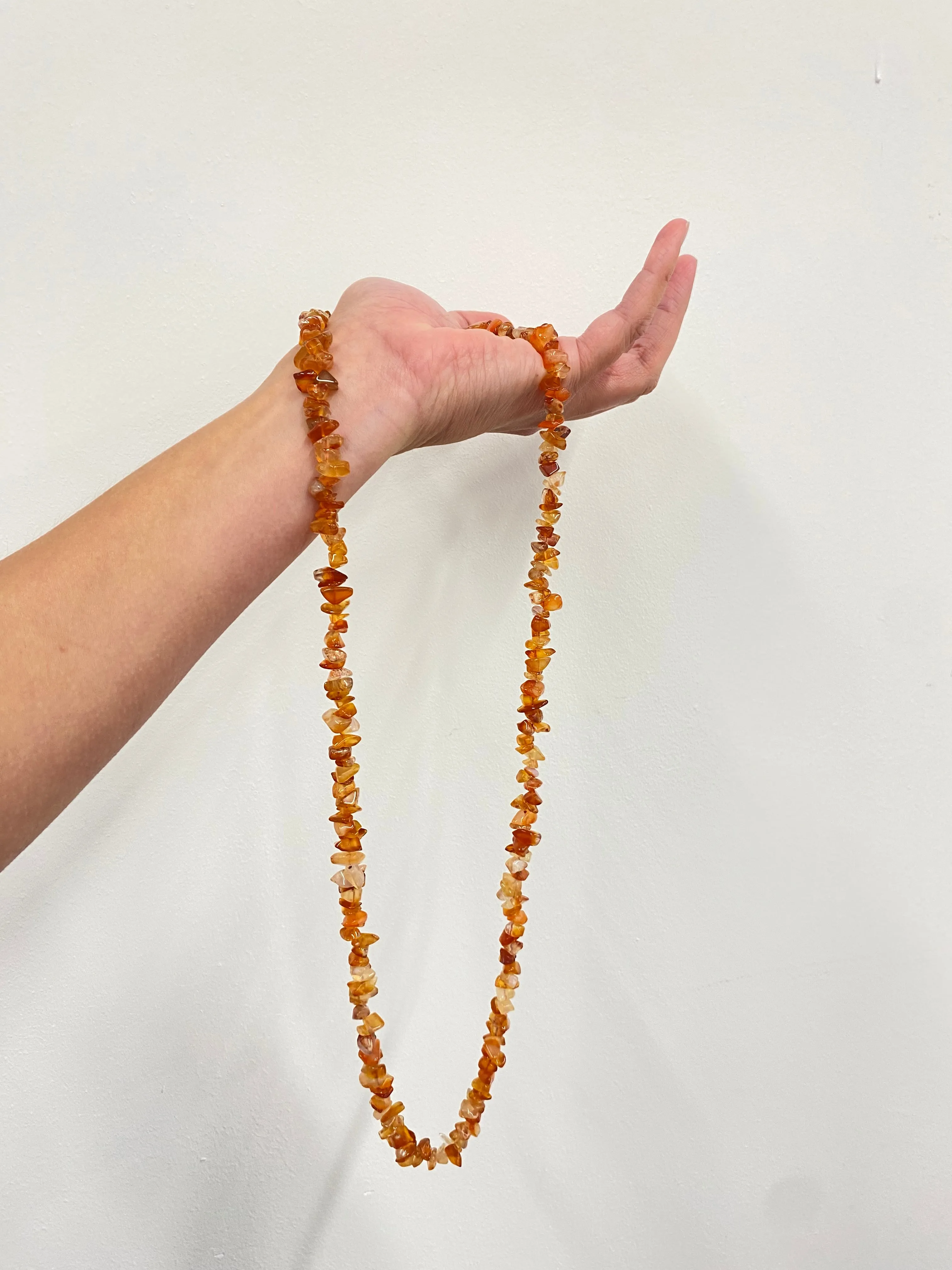 Carnelian Crystal Chip Necklace